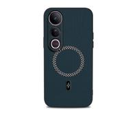 Easyshow Funda para Vivo V50 Lite, combinación de Textura 3D y Material de Cuero PU, Accesorios mag Safe con imanes Integrados, Compatible con la Funda magnética para Coche Vivo V50 Lite