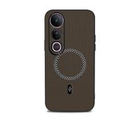 Easyshow Funda para Vivo V50 Lite, combinación de Textura 3D y Material de Cuero PU, Accesorios mag Safe con imanes Integrados, Compatible con la Funda magnética para Coche Vivo V50 Lite