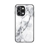 Easyshow Funda para Vivo Y31d/Y500i, Marmol Case Tapa Trasera de Cristal Templado con TPU Edge Carcasa para Vivo Y31d/Y500i (Blanco)