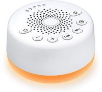 Easysleep - Máquina de ruido blanco con 25 sonidos relajantes y luces nocturnas con 32 niveles de volumen y 5 temporizadores Función de memoria para adultos, bebés y niños (blanco)