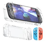 EasySMX Funda protectora acoplable para Nintendo Switch 2 (2025) - Carcasa delgada de policarbonato con agarre que absorbe los golpes, diseño dividido, incluye 2 fundas de silicona Joy-Con