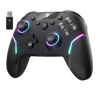 EasySMX X20 Mando Inalambrico PC con Hall Gatillo Conmutable 2 en 1- Hall Joystick Desmontable- Mando para PC con Botones Mecánicos- RGB Luz- 1000mAh Batería para Switch/Steam/Android/Móvil- Ferroso