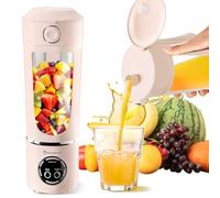 EasySpeed Batidora de Vaso Portatil, 700 ml Mini Licuadora, Blender Smoothie Maker con 12 Cuchillas, Batidora Batidos Pequeña, para Gimnasio, Oficina, Acampadas, Viajes(1500 mAh, Rosa)