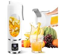 EasySpeed Portátil Batidora,450 ml Mini Licuadora Personal,1200 mAh Eléctric Tipo C por USB, 10 Cuchillas de Acero Inoxidable,3 Ajustes de velocidad,Para Viajes y Uso en La Oficina,Blanco