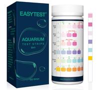 EASYTEST Tiras de Pruebas Acuario 6 en 1,Paquete 150 Tiras,Para Acuario Para Agua Dulce,Salada Tanque Peces, Estanque Peces,Prueba Precisa Dureza Total,Nitrato Carbonato, Nitrito, Cl2, pH