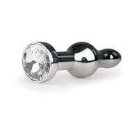 EasyToys Anal Collection - Plug anales plata con diamante - 10.5 cm - Anal consolador de metal - Diferentes diseños - Juguetes eroticos
