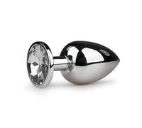 EasyToys Anal Collection - Plug anales plata con diamante - 9,5 cm - Grande - consolador anal hecho de metal - Varios tamaños y colores