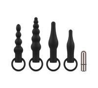 Easytoys Anal Collection Tapones anales con vibrador de bala - Negro