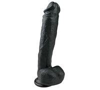 EasyToys Consolador realista con bellota hermosa para Real Feel - Masajeador - PVC 100% suave sin ftalatos - Dildo Realista Pene Cock Dong Masajeador con Potentes Ventosas, 26.5 cm negro