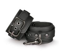 EasyToys Esposas de cuero negro – 1 unidad