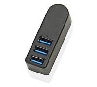 EasyULT 3 Puertos USB 3.0 Hub, Rotación de 270 ° Grado Giratorio 5Gbps Mini USB Hub para PC, Mac, Windows 10/8/7/XP(Negro)
