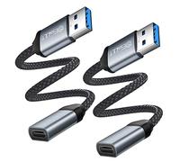 EasyULT Adaptador Cable USB C Hembra a USB 3.0 Macho(2 Pack), Adaptador de Cable USB 3.0 a USB-C, para MacBook, Samsung Galaxy S20 20 S21 21 Plus Ultra, Huawei P40/P30,Google Pixel 4(Gris)