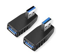 EasyULT Adaptador USB 3.0 Macho a Hembra en ángulo Recto con Giro de 90 Grados,Conector USB en ángulo Recto,Compatible con Todos los Dispositivos de Interfaz USB
