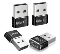 EasyULT Adaptador USB C Hembra a USB Macho (4 Pack), Adaptador de Cable Tipo C a USB A, para Phone 15 14 13 12 Pro MAX, Huawei, Samsung Galaxy S22 S23 Plus y Otros Dispositivos con USB C(Negro)