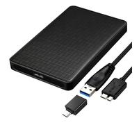 EasyULT Carcasa Disco Duro 2,5", USB 3.0 Externo a SATA I/II/III SSD HDD Caddy, Externo Carcasa para Disco Duro Soporte UASP, 9,5mm 7mm, con OTG Adaptador