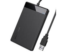 EasyULT Carcasa Discos Duros 2.5" con Cable USB 3.0, Estuche para SATA de 7-9.5mm, No Requiere Herramientas, Caja Disco Duro Externo para Sistemas Windows y Mac(Negro)