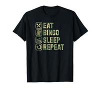 Eat Bingo Sleep Repeat Gráfico de bingo básico simple Camiseta