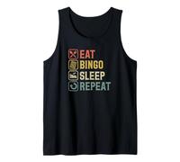 Eat Bingo Sleep Repeat Gráfico de bingo básico simple Camiseta sin Mangas