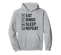 Eat Bingo Sleep Repeat Gráfico de bingo básico simple Sudadera con Capucha