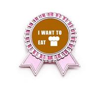 Eat Cake Desire Life Art Deco insignia de moda broche pin rosa ganador medalla de premio, mediano, metal, Medium, Metal