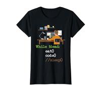 Eat Code Sleep - Programador de Ciencias de la Computación Codificador de Codificación Camiseta, Mujer, Negro, S