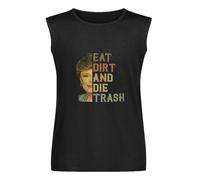 Eat Dirt And Die Trash Blanche Golden Girls Sleeveless T-Shirt Man's Fashion Cotton Black Vest Tank Clothes, Negro , XXL