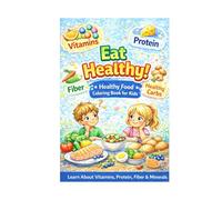 Eat Healthy! Healthy Food Coloring Book for Kids: Fun and Educational Coloring Book to Learn About Vitamins, Protein, Fiber and Minerals