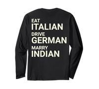 Eat Italian Drive Alemán Casarse con India EN LA Espalda Manga Larga