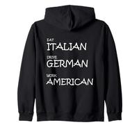 Eat Italian Drive German Work American - Funny Lifestyle Her Sudadera con Capucha