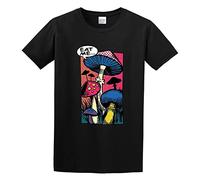 Eat Me Shroom Mushroom Fungi Psychedelic Hallucinations Men's Cotton T-Shirt Black Shirt Top tee XXL