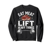 Eat Meat Lift Heavy Carnívoro Diet Steak & Barbell Sudadera