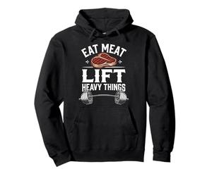 Eat Meat Lift Heavy Carnívoro Diet Steak & Barbell Sudadera con Capucha