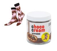 EAT MY SOCKS Calcetines de cuello redondo con estampado de crema Choco, con tarro de cristal de regalo, regalos para cumpleaños, día del padre, Navidad o cualquier ocasión, para hombres, mujeres,