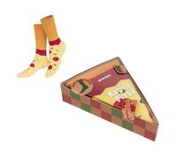 EAT MY SOCKS - Calcetines Originales y Divertidos - Diseño con Forma de Porción de Pizza - Calcetines de Caña Alta - Comodidad y Durabilidad - Ideal para Hombre y Mujer - Talla de 36 a 45-1 Par