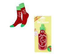Eat My Socks - Calcetines Originales y Divertidos - Diseño con Forma de Salsa Picante - Calcetines Longitud Media - Comodidad y Durabilidad - Ideal para Hombre y Mujer - Talla de 36 a 45-1 Par