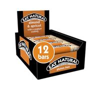 Eat Natural Barras de almendras y albaricoque con recubrimiento de yogur para frutas y nueces, 12 x 40 g