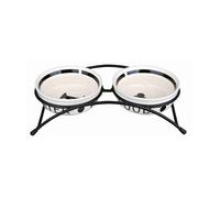 Eat-on-feet set di ciotole in ceramica bianco/nero Trixie