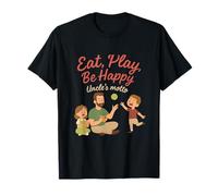 Eat Play Be Happy Uncle Lema Pizza Gráfico Camiseta