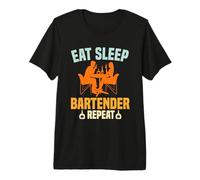 Eat Seep Bartender Repeat Funny Bartending Alcoholic Drink Camiseta Premium