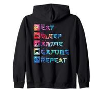 Eat Sleep Anime Gaming Repeat Funny Otaku Gamer Sudadera con Capucha