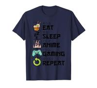 Eat Sleep Anime Gaming Repeat Kawaii Otaku Manga Camiseta