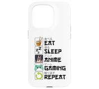 Eat Sleep Anime Gaming Repeat Kawaii Otaku Manga Carcasa para iPhone 15 Pro