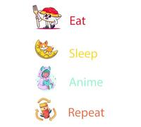 Eat Sleep Anime Repeat - Notebook: Anime-Themed Lined Journal for Daily Writing, School, Notes and Ideas - 120 Pages, 6x9