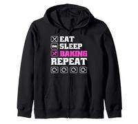 Eat Sleep Bake Repeat Women Funny Mother's Day Baking Mom Sudadera con Capucha