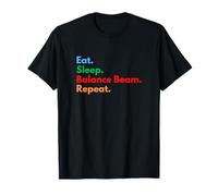 Eat Sleep Balance Beam Repeat para los Amantes de Las Vigas de Equilibrio Camiseta
