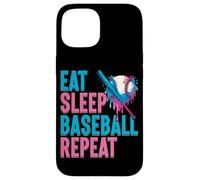 Eat Sleep Baseball Repeat Ice Cream Drip - Jarra de béisbol Carcasa para iPhone 15