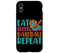 Eat Sleep Baseball Repeat Ice Cream Drip - Jarra de béisbol Carcasa para iPhone X/XS