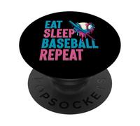 Eat Sleep Baseball Repeat Ice Cream Drip - Jarra de béisbol PopSockets PopGrip Adhesivo