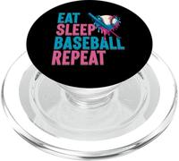 Eat Sleep Baseball Repeat Ice Cream Drip - Jarra de béisbol PopSockets PopGrip para MagSafe