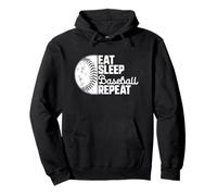 Eat Sleep Baseball Repeat Softball Catcher Batter Baseballer Sudadera con Capucha
